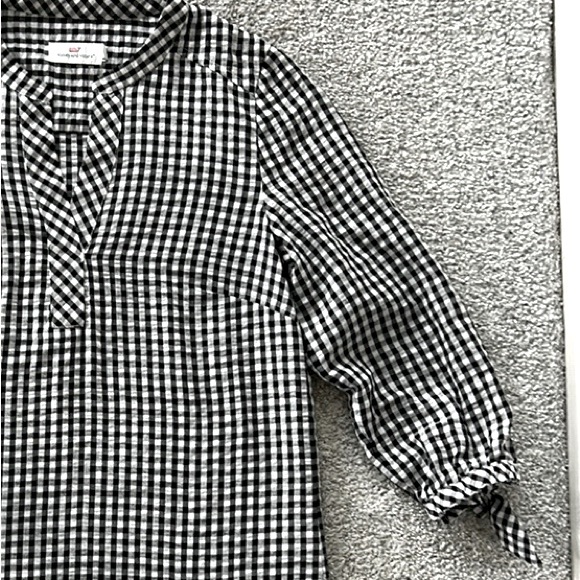 Vineyard Vines Gingham Seersucker Savannah Popover Top - Picture 4 of 8